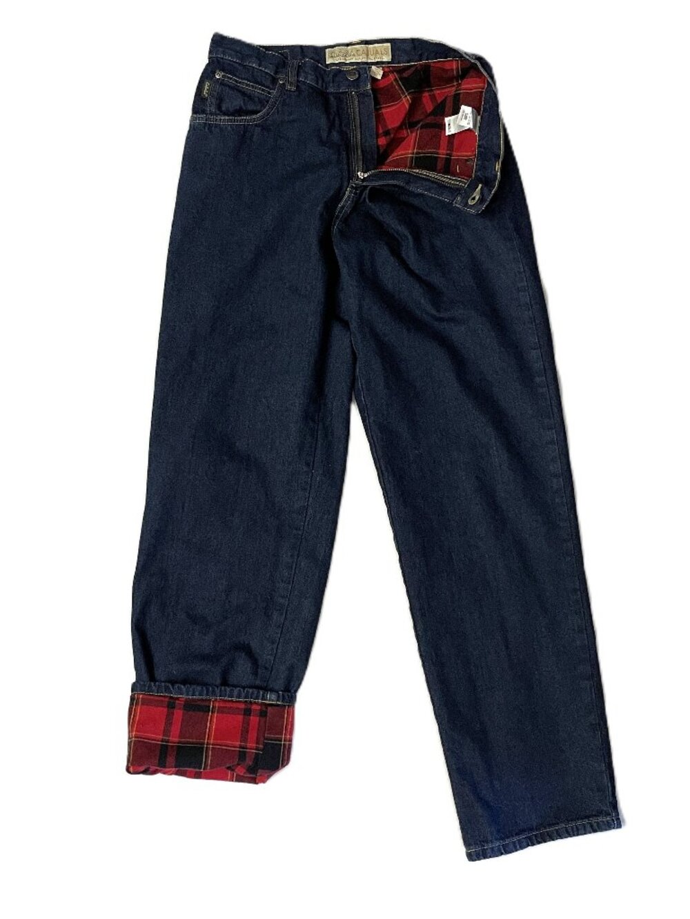 Cabelas Casuals Flannel Lined Jeans Women’s Sz 10 Denim Work Pants 100% Cotton